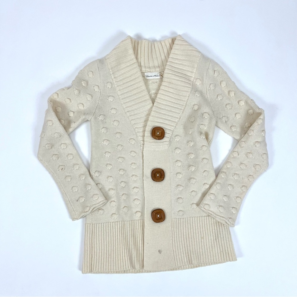 Vintage Bobble Textured Cream Cardigan